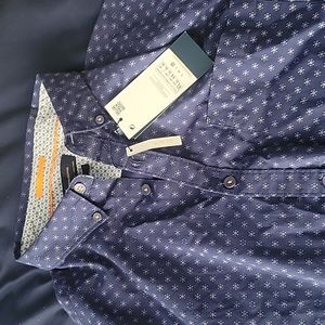 Mens Denim & Flower button up sx XL NWT
